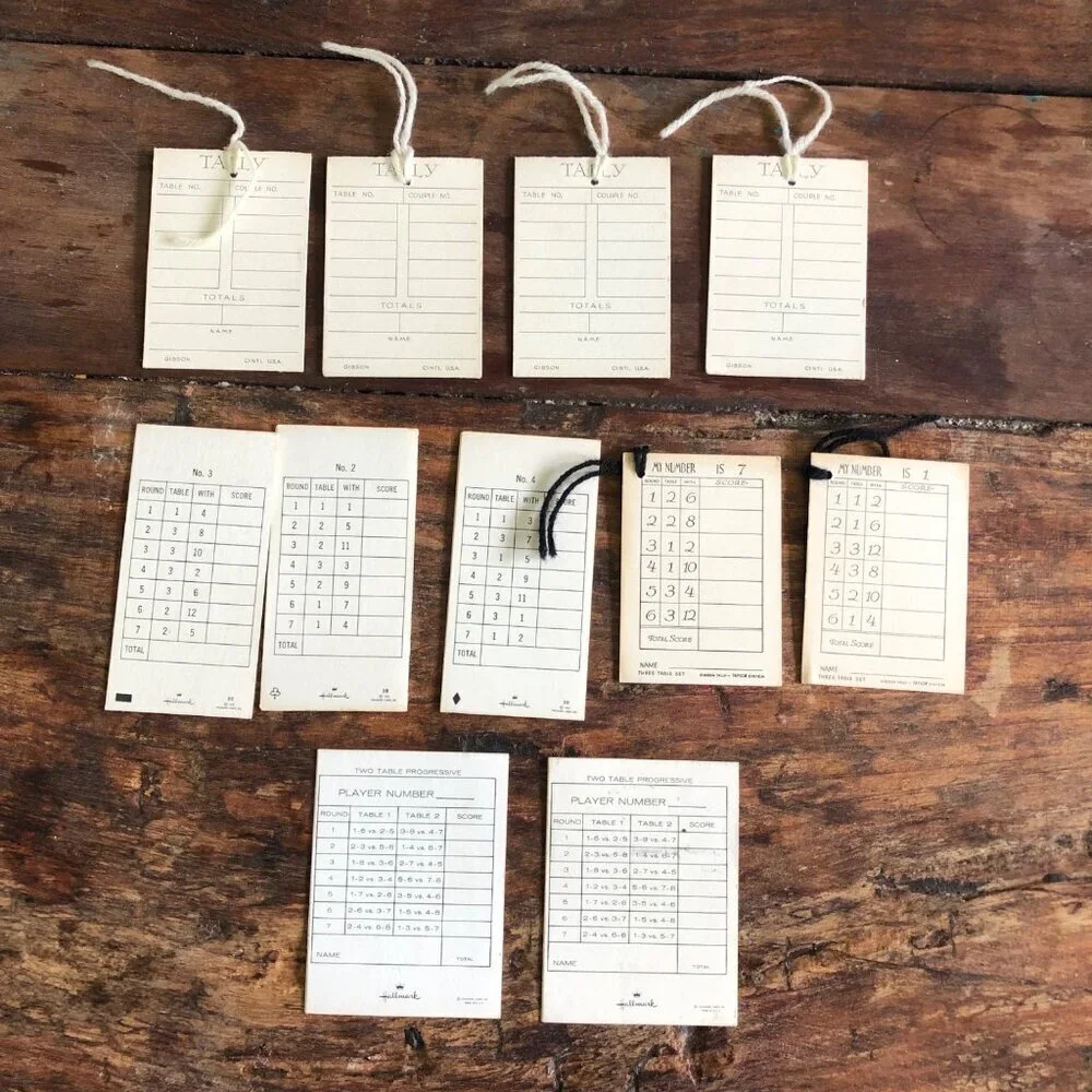 Vtg Bridge Tally Cards Lot 11 Poodle Dog‎ Bride Jokes 1960s Hallmark Gibson New